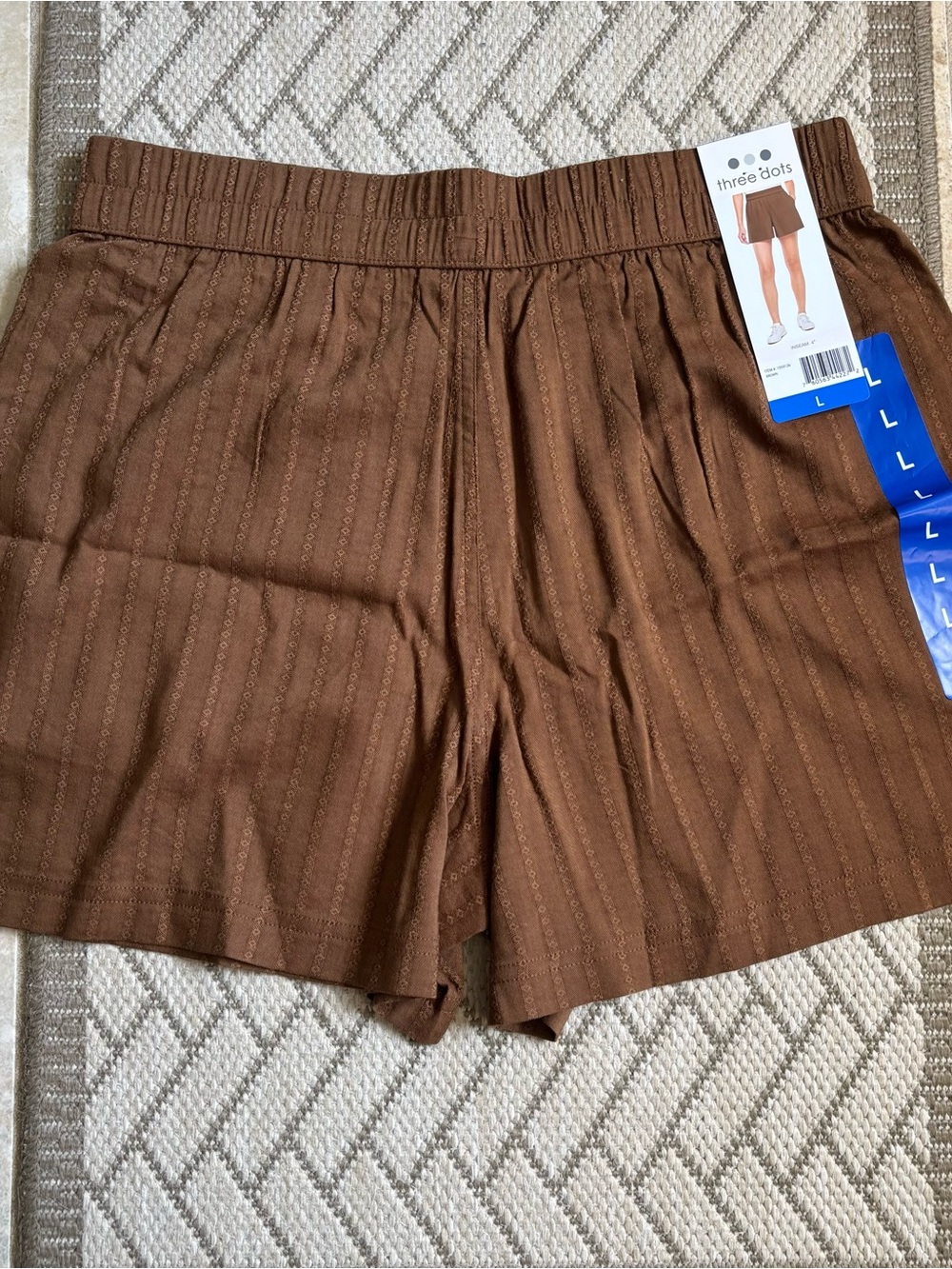 NWT Brown Womens Elastic Waist Shorts
